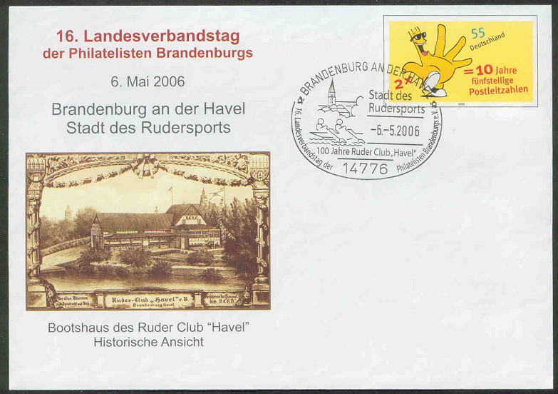 illustrated cover ger 2006 brandenburg rc havel 100th anniversary with pm pc of old boathouse as illustration 