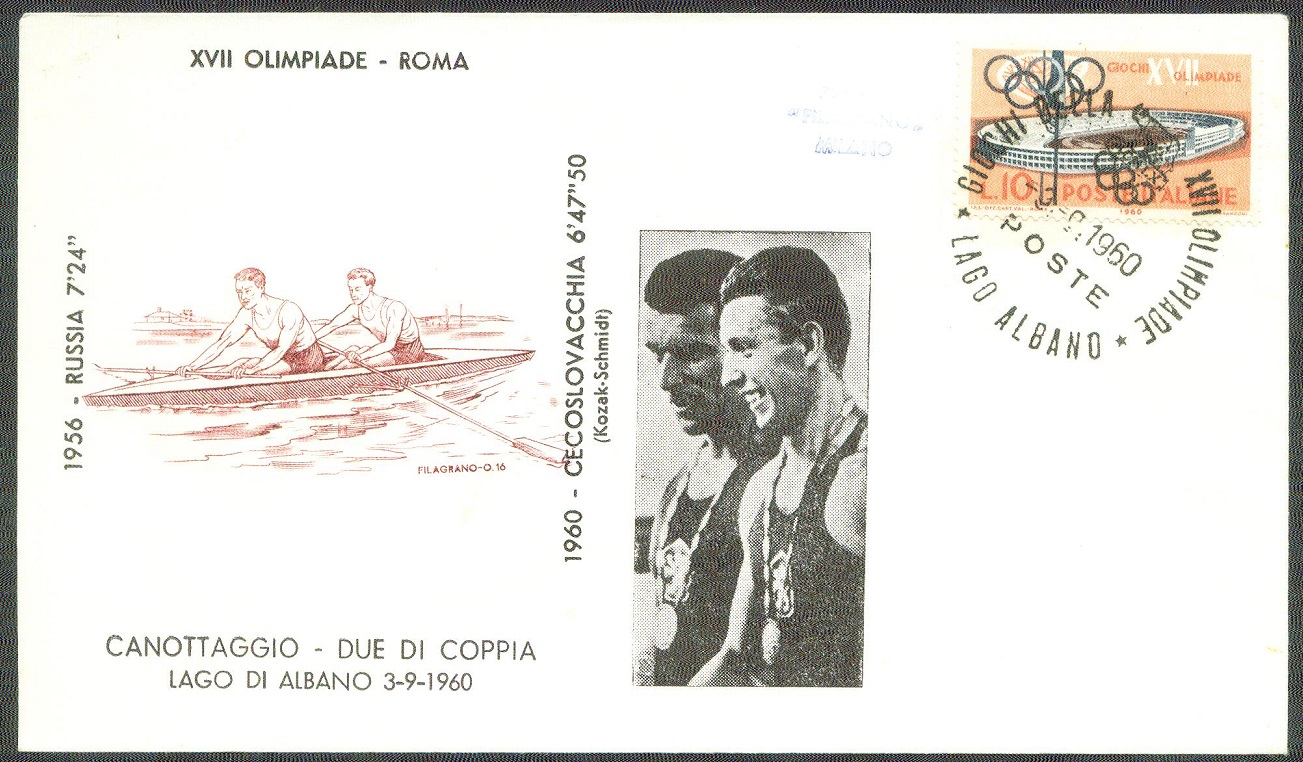 illustrated cover ita 1960 og rome tch winner of the 2x event with pm of final sept. 3rd