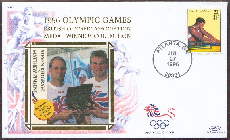 illustrated cover usa 1996 july 27th atlanta gold medal for redgrave pinsent gbr m2 with stamp
