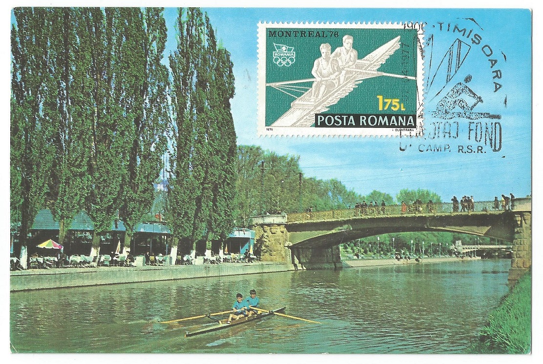 MC ROU 1977 OG Montreal 2 on Bega canal Timisoara