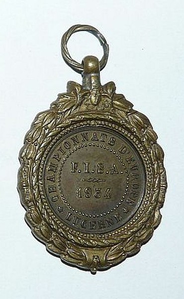 medal fisa 1934 erc lucerne coll. mm front