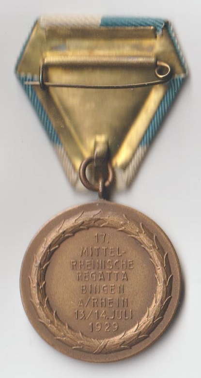 Medal GER 1929 Bingen Regatta 17. Mittel Rheinische Regatta
