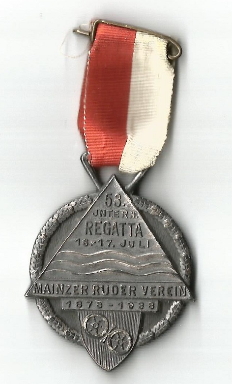 Medal GER 1938 Mainzer Internationale Regatta Mainzer RV 60 years 1878 1938