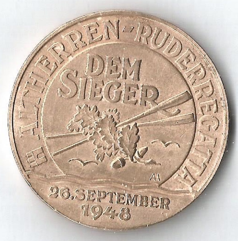Medal GER 1948 Hamburg Regatta with logo of Allgemeiner Alster Club