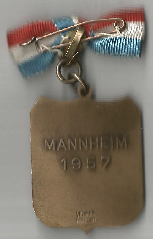 Medal GER 1957 Mannheim regatta reverse