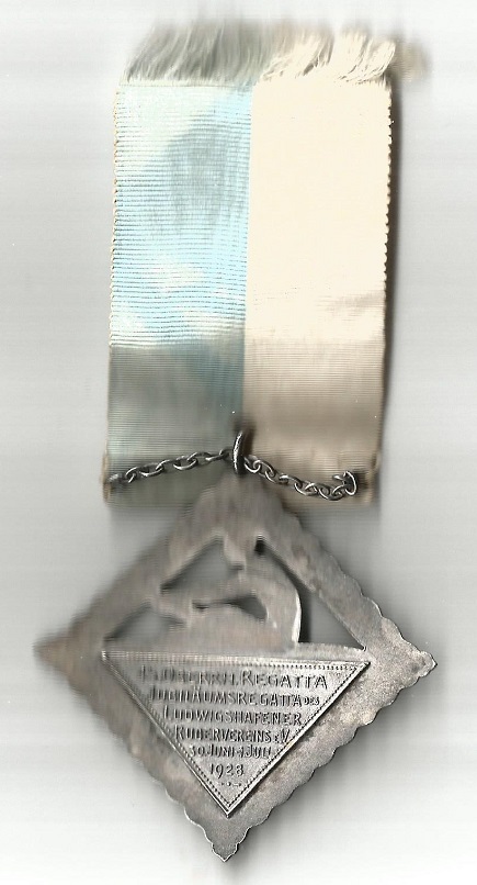 Medal GER 1928 Mannheimer Regatta Verein 45th Oberrheinische Regatta Jubilee Regatta Ludwigshafener RV reverse