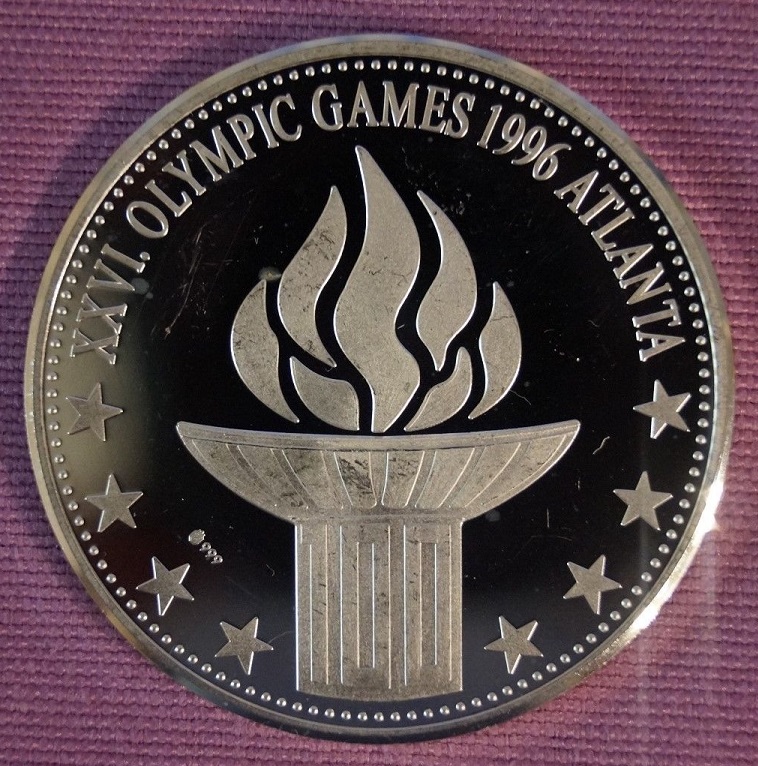 Medal USA 1996 OG Atlanta reverse 22 g silver 999 PP