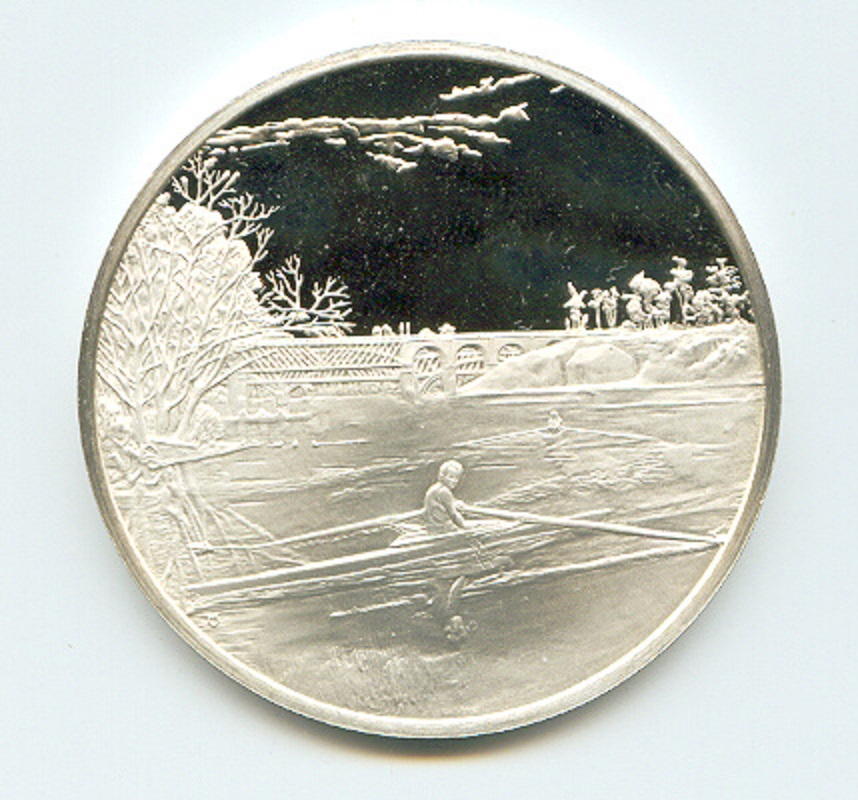 Medal USA Thomas Eakins Max Schmitt in a Single Scull 1871 front Sterling Silver