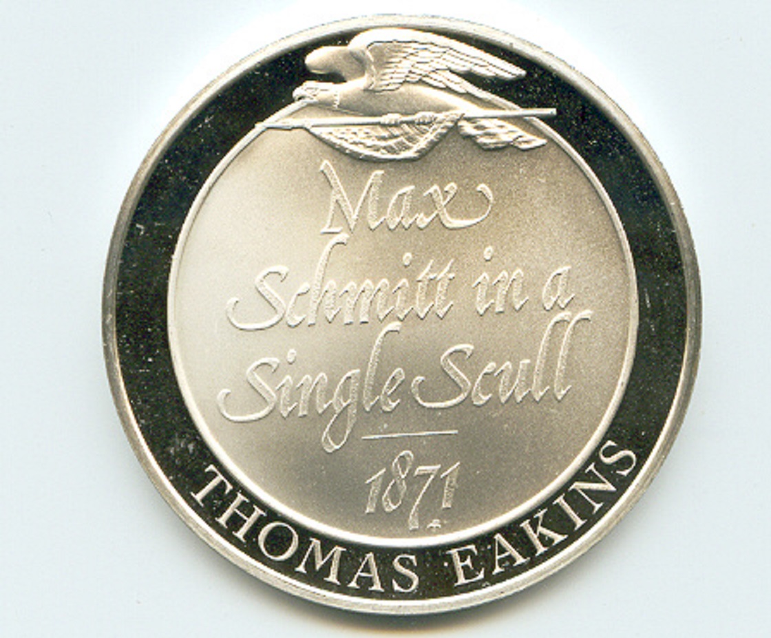 Medal USA Thomas Eakins Max Schmitt in a Single Scull 1871 reverse Sterling Silver
