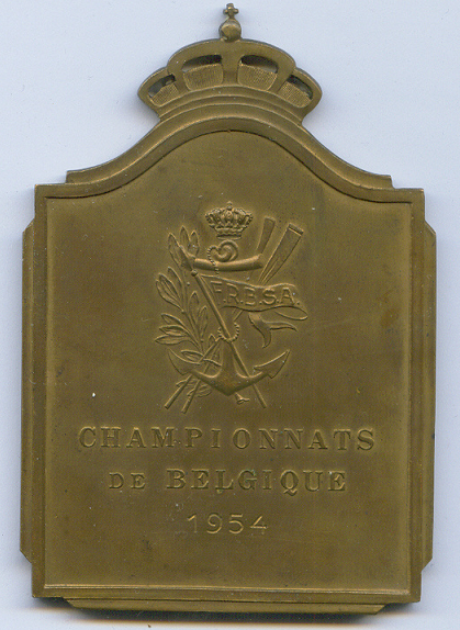 medal bel 1954 belgian championships reverse