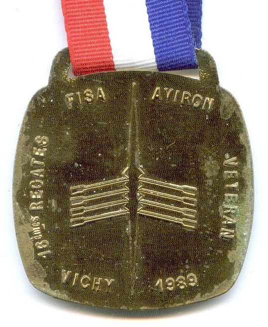 medal fra 1989 16th fisa veterans regatta vichy reverse