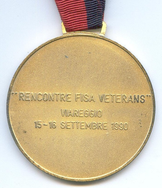 medal ita 1990 fisa veterans regatta viareggio reverse