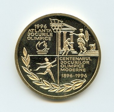 medal rom 1996 og atlanta centenary of og 1896 1996 greek temple with figures reverse