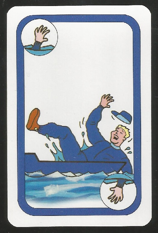 Card game AUT 1997 Oxford Cambridge Boat Race Oxford fan falling into the water
