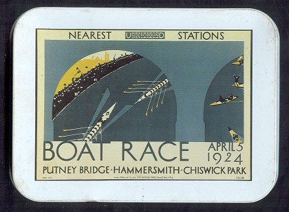 memorablia gbr tin grumbidge with image of poster boat race 1924 