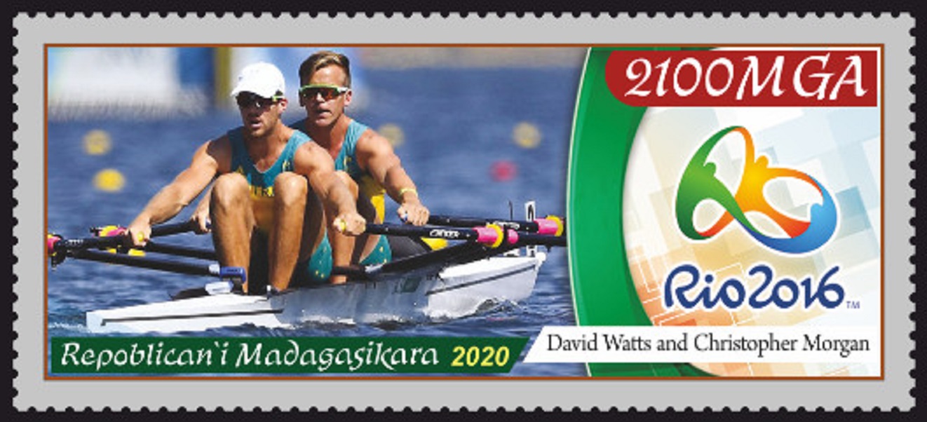 Stamp MAD 2020 OG Rio de Janeiro David Watts Christopher Morgan AUS M2X winners of the final B 7th place 
