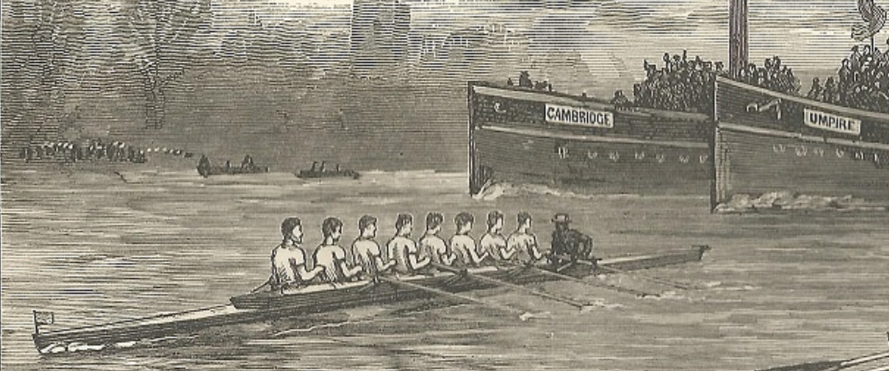 Print GBR 1882 Boat Race Oxford begins to lead The Illustrated London News Cambridge on Berkshire shore