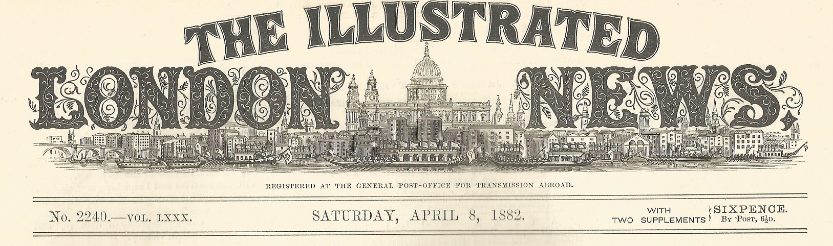 Print GBR 1882 The Illustrated London News headline