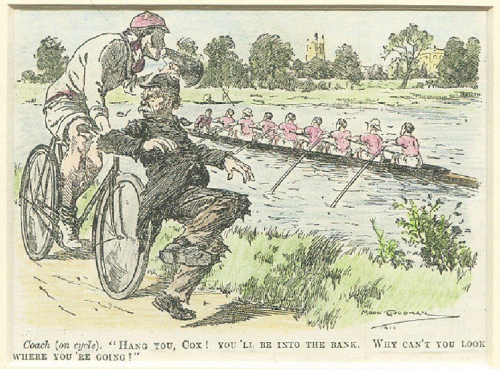 Print GBR 1911 Punch Drawing of coach on cycle