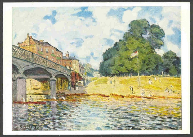 pc painting a. sisley 1839 1899 bridge at hampton