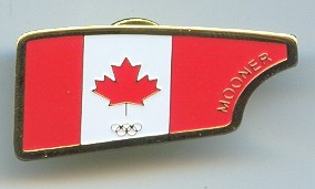pin can og athens 2004 mooner shape of blade with maple leaf in red 
