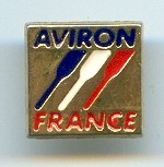 pin fra rowing federation aviron in blue three blades in blue white red france in red 