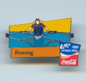 pin gre og athens 2004 coca single sculler with reflected image official logo coca cola 