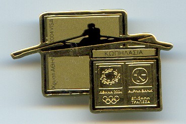 pin gre og athens 2004 efsimon max 2.000 black silhouette of 1x on golden background with logos of the games and alpha bank 