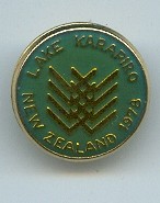 pin nzl 1978 wrc lake karapiro golden logo on green background