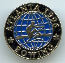 pin usa 1996 og atlanta pictogram with blue globe in background round size margin in black 