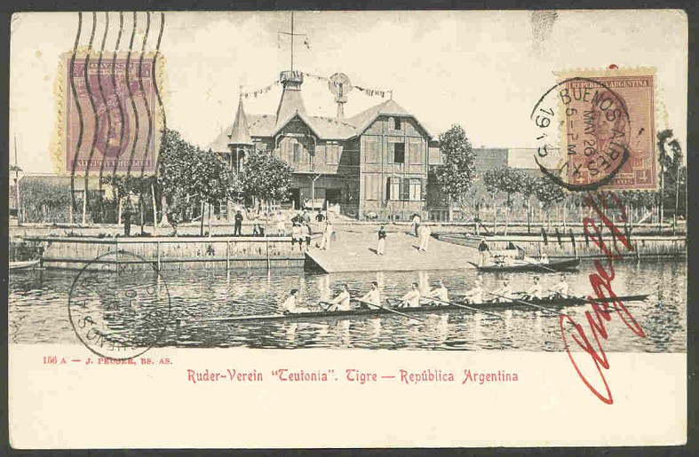 pc arg buenos aires teutonia rc pu 1919 b w photo of boathouse with 8 in foreground 