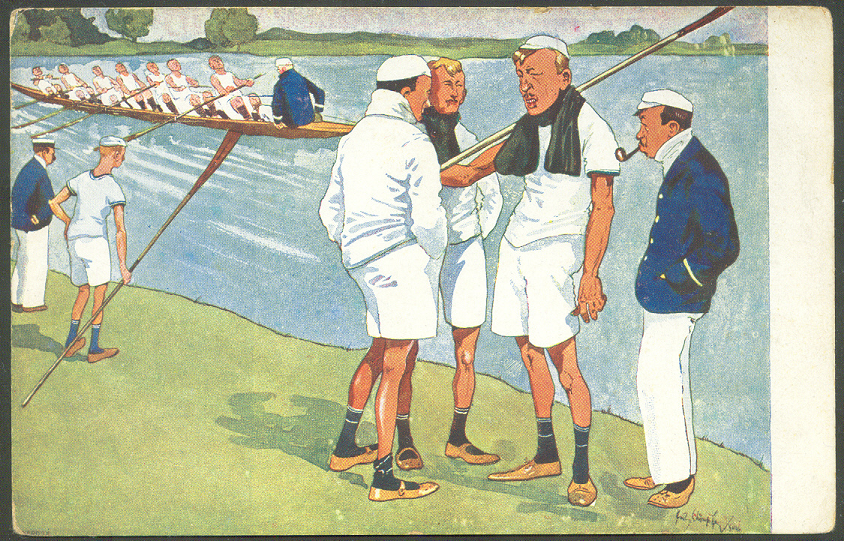 pc aut b.k.w.i. 883 7 drawing of a discussion among oarsmen