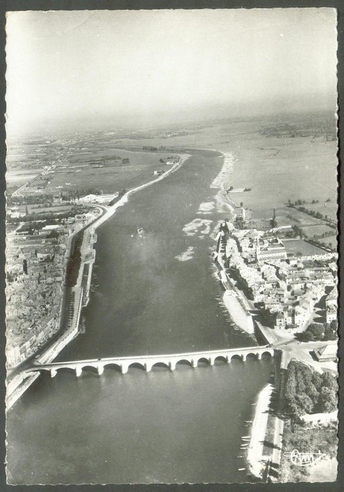 pc fra 1951 erc macon aerial view of regatta course from finish to start pu 1954
