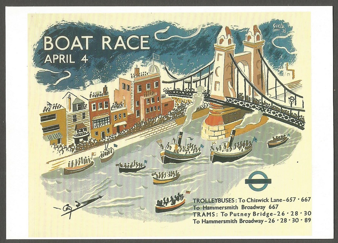PC GBR 1936 Boat Race Reprint of Underground poster by Walter Goetz