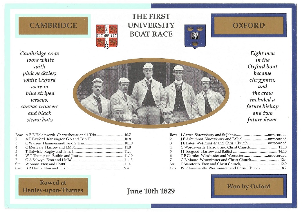 PC GBR undated The First University Boat Race June 10th 1829