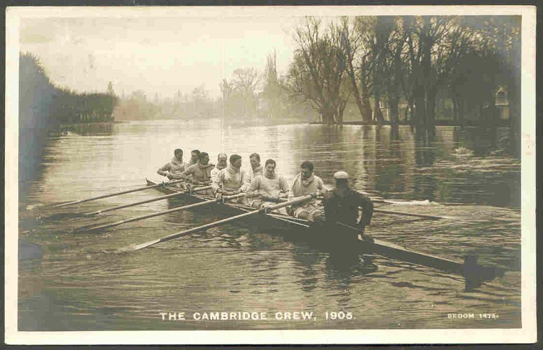 pc gbr 1905 the cambridge crew with composition of crew written on the back 