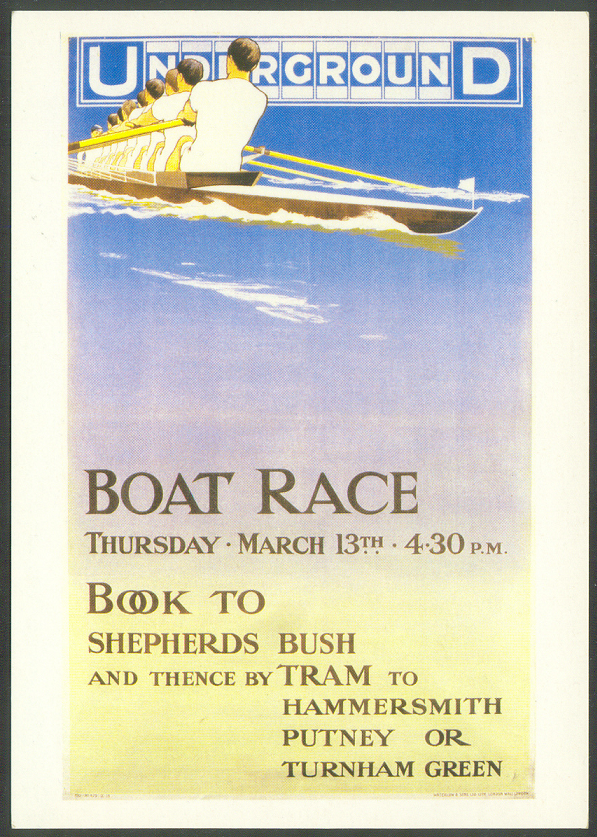 pc gbr 1913 boat race reprint of underground poster