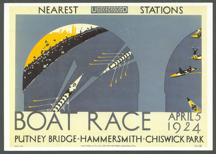 pc gbr 1924 boat race reprint of underground poster