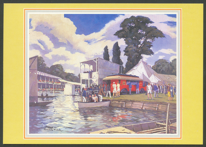 pc gbr 1937 mobile post office at henley royal regatta reprint of poster designed by adrian hill