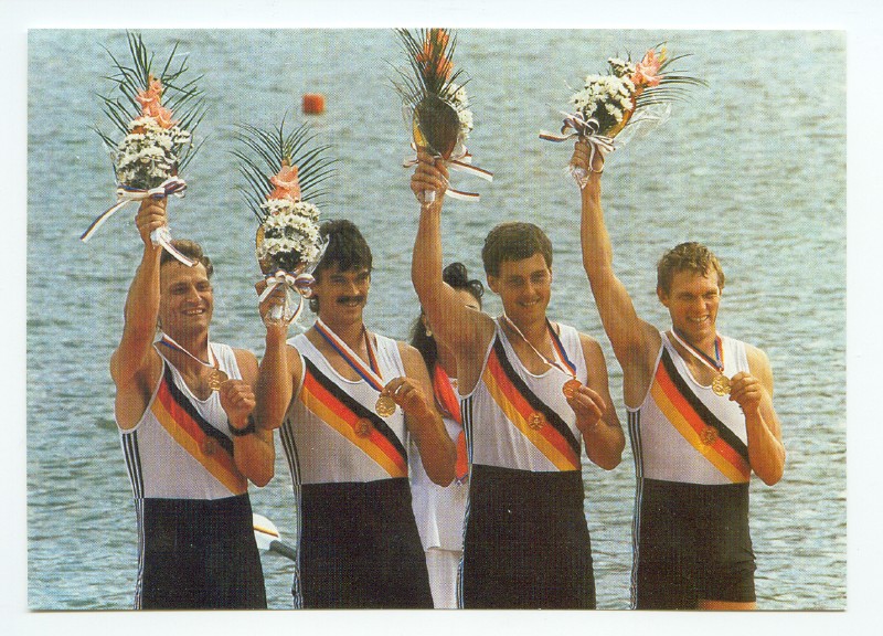 pc gdr 1988 photo of o. foerster r. brudel t. greiner r. schroeder winners of the gold medal at the og seoul 1988 in the m4 