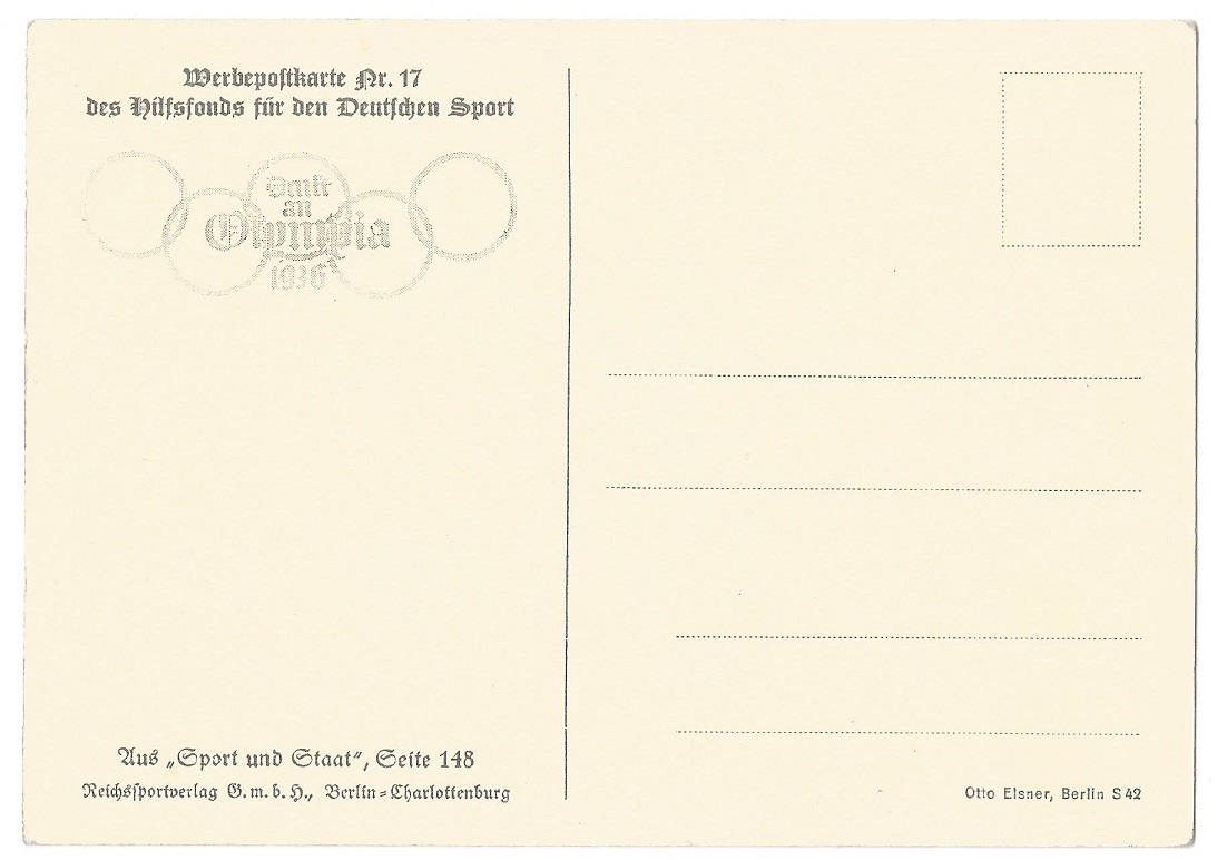PC GER 1935 Auxiliary fund for German sport No. 17 reverse