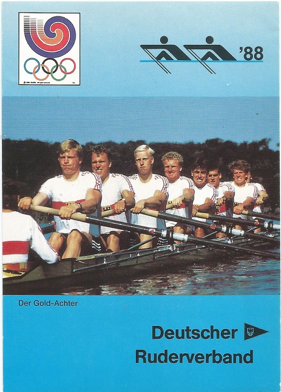 PC GER 1988 Deutscher Ruderverband with photo of M8 crew GER gold medal winner at OG Seoul