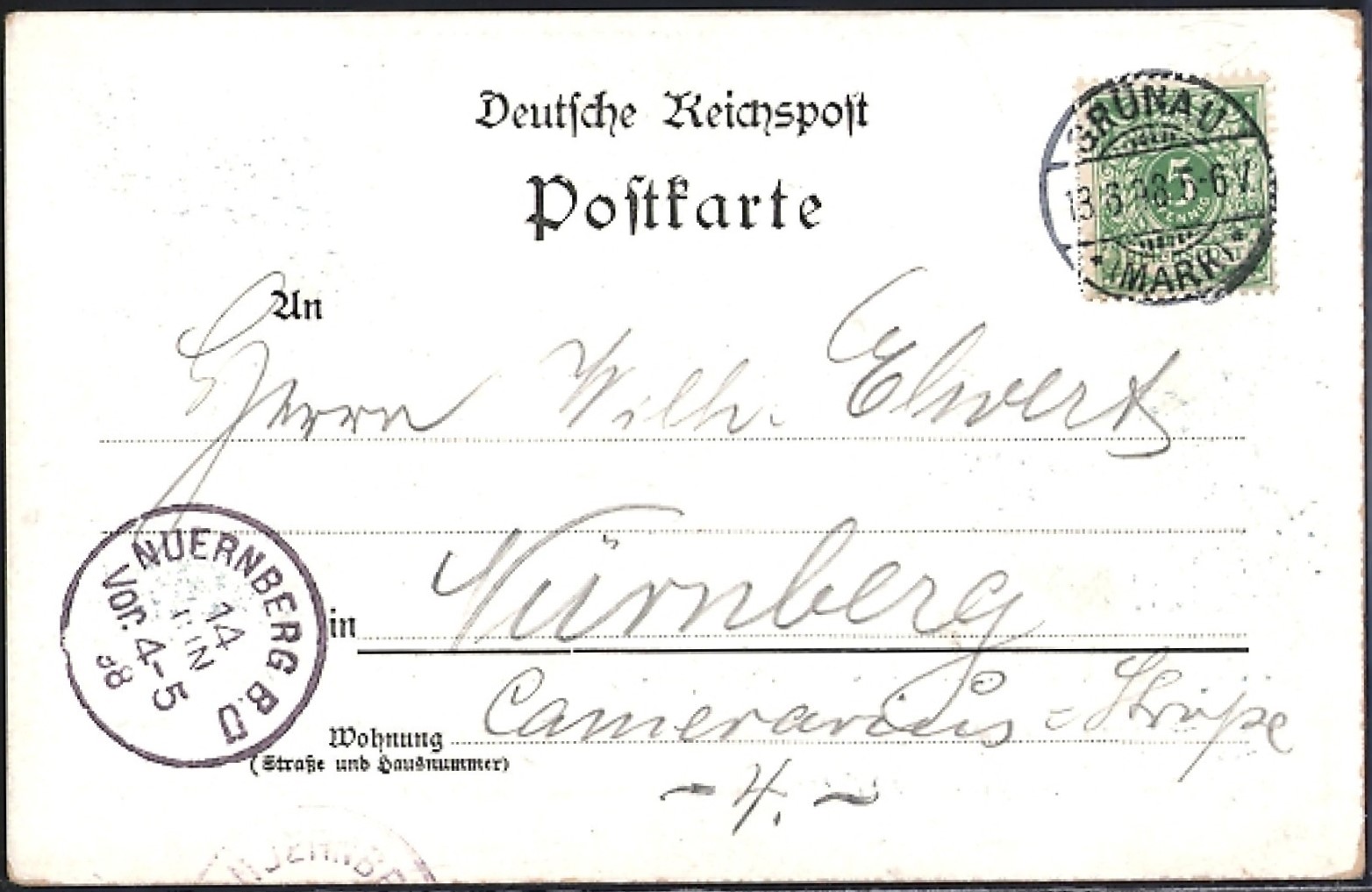 PC GER Berlin Gruenau Emperors yacht Alexandria at the regatta PU 1898 reverse