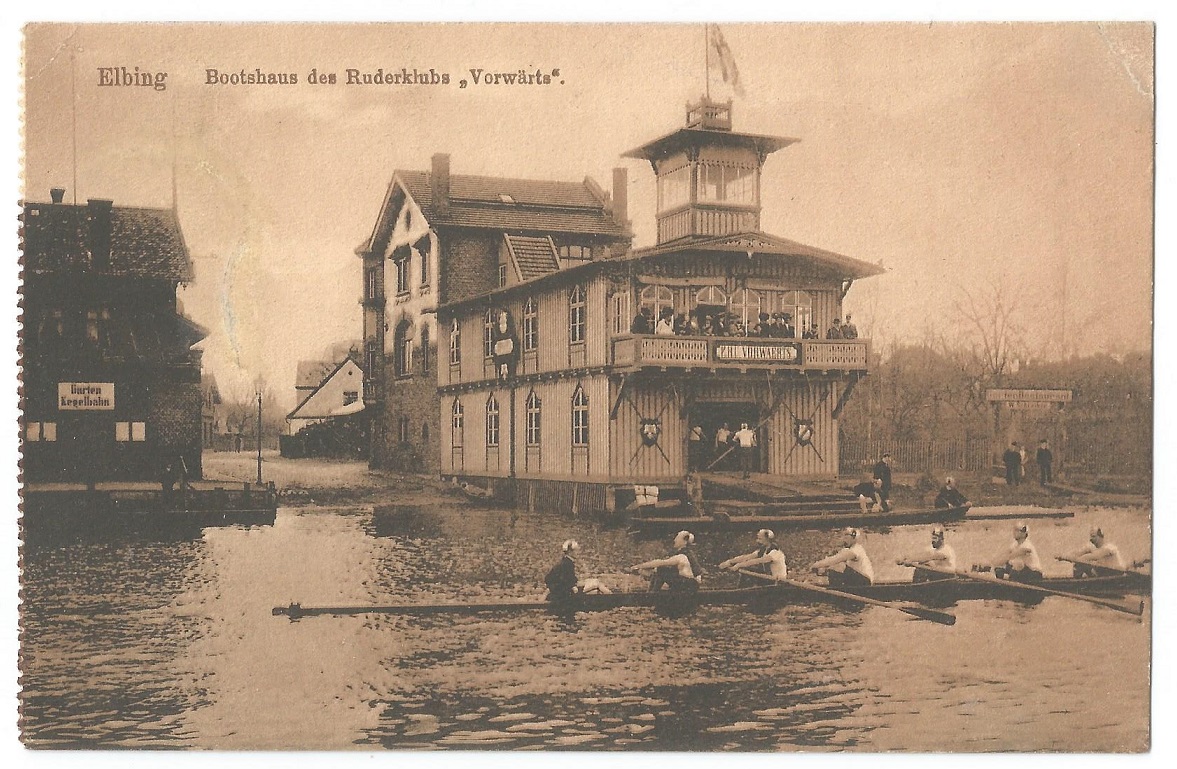 PC GER Elbing RC Vorwaerts founded 1869 boathouse PU 1919