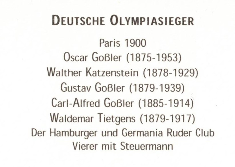 PC GER German Olympic Champions M4 OG Paris 1900 detail reverse