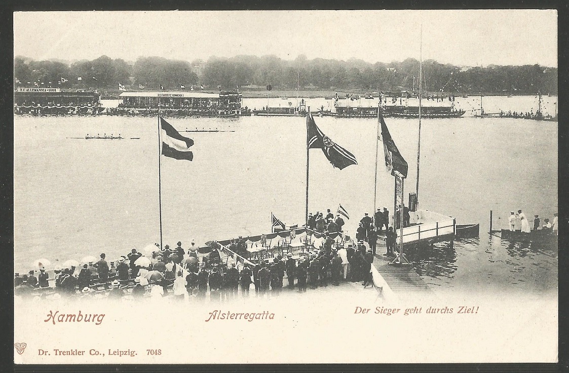 PC GER Hamburg regatta finish area undivided back pre 1905 