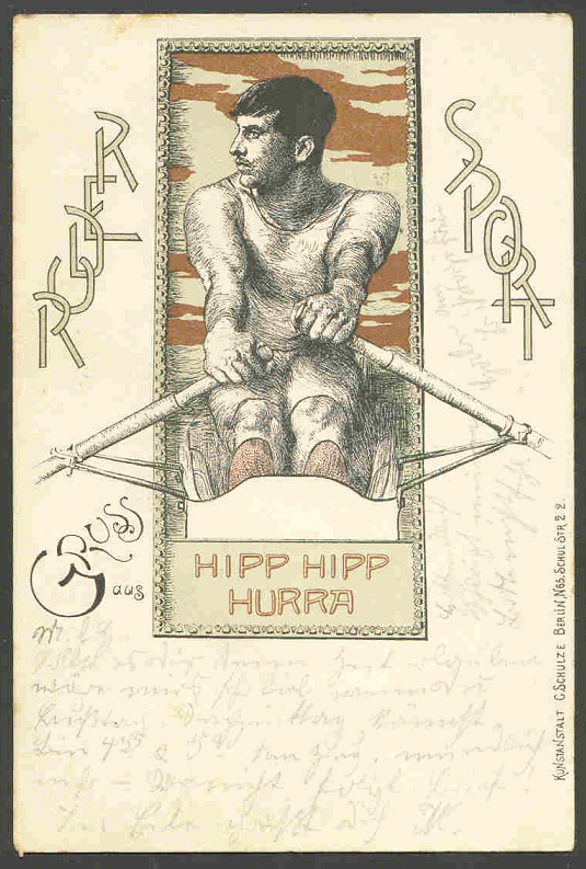 pc ger 1899 rudersport hipp hipp hurra litho
