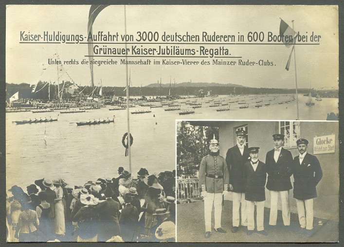 pc ger 1913 berlin gruenau regatta parade of boats paying homage to the kaiser 