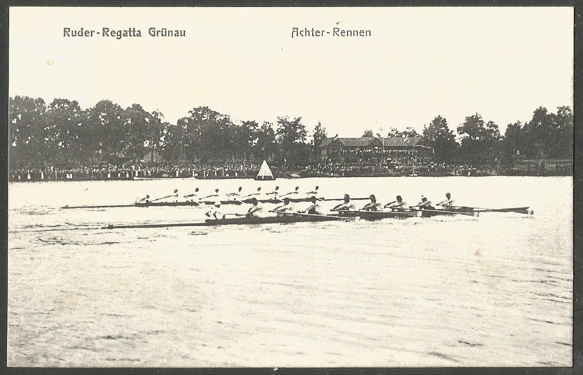 pc ger berlin gruenau eights racing on the regatta pu 1910