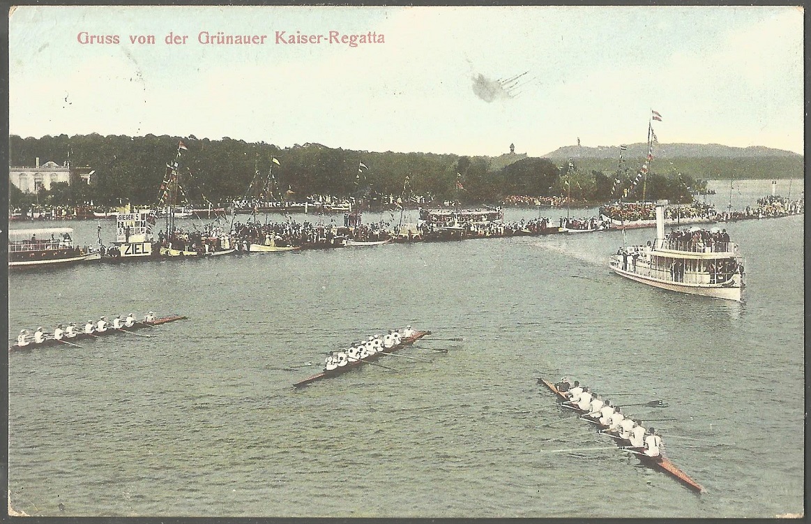 pc ger berlin gruenau greetings from the kaiser regatta pu 1913